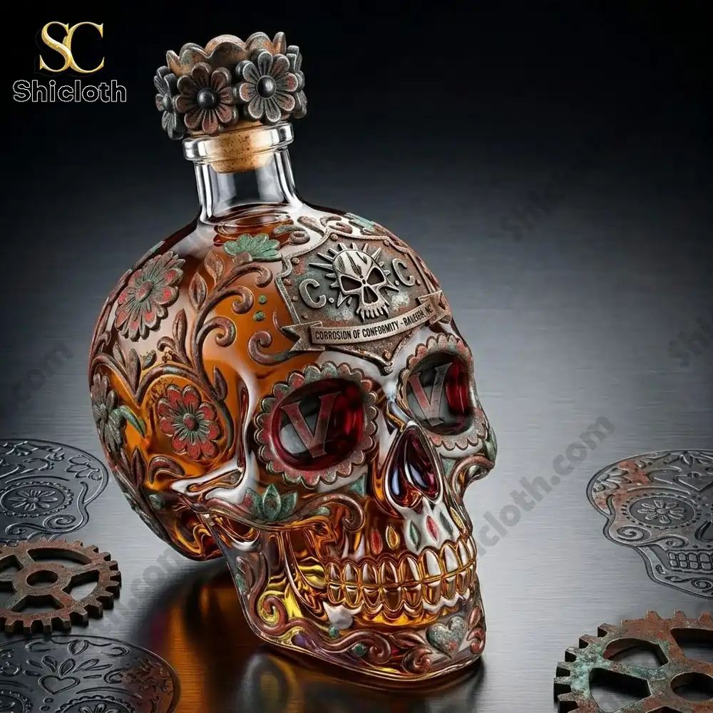Corrosion Of Conformity Day Of The Dead Skull Bottle