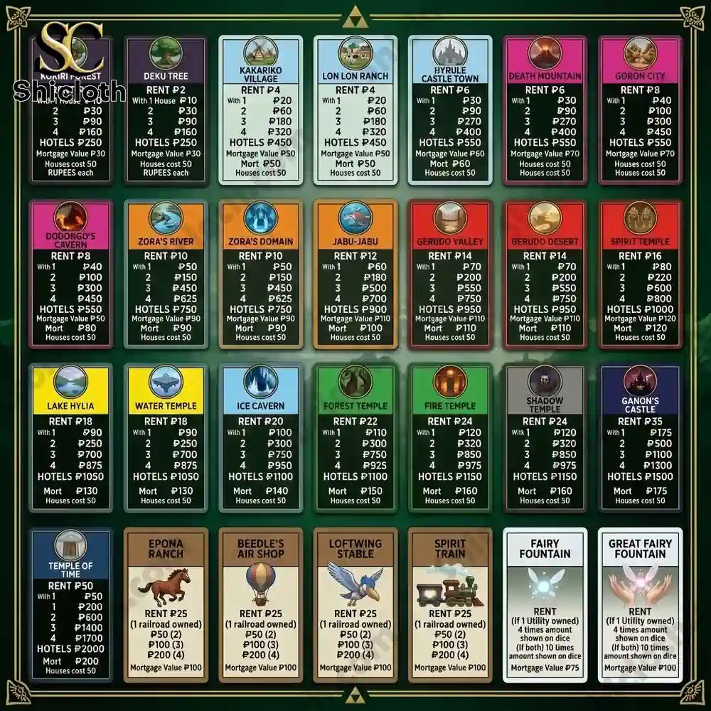 Zelda 40th Anniversary Monopoly Board Game