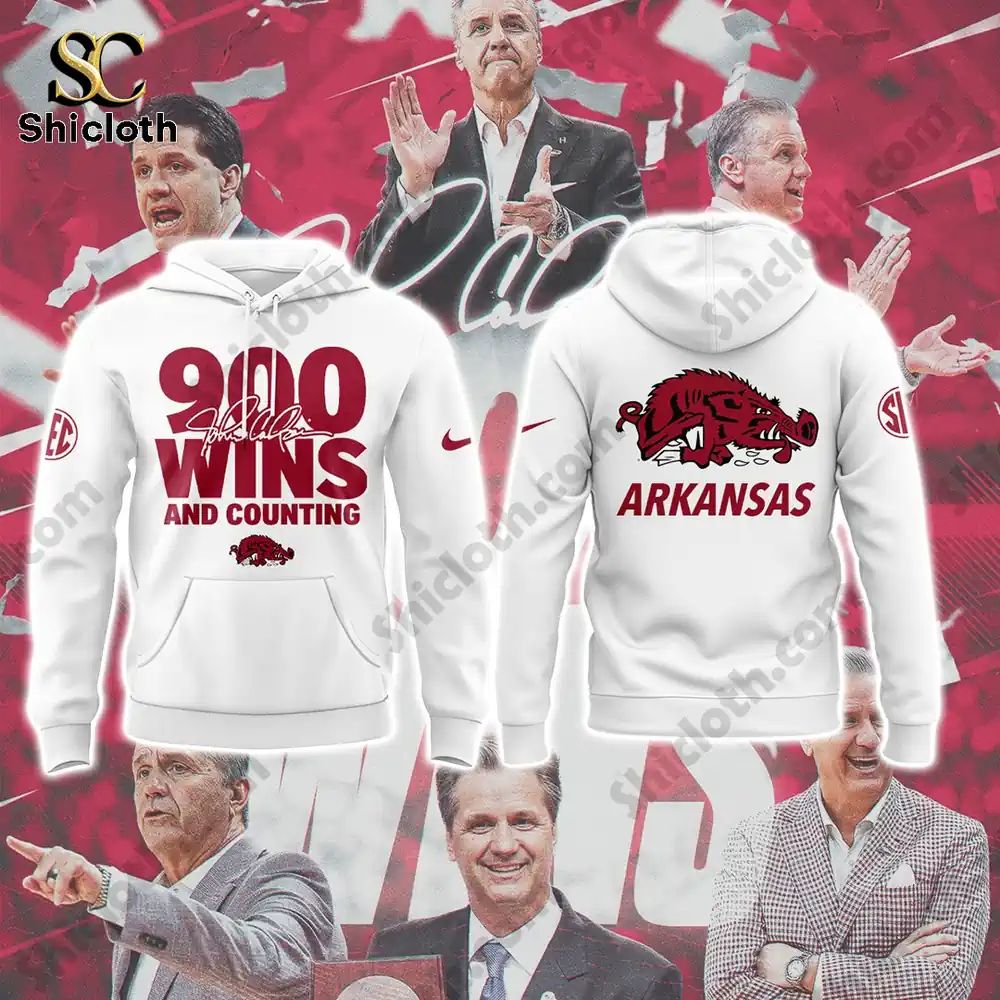 Arkansas Basketball Coach John Calipari 900 Win Commemorative Hoodie