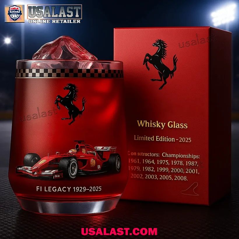 Ferrari Formula 1 Team Custom Whiskey Glass