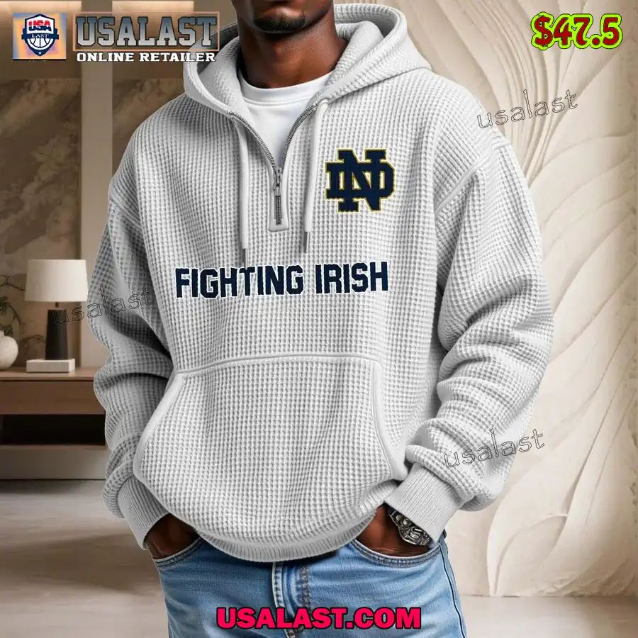 Notre Dame Fighting Irish Waffle Half Zip Hoodie