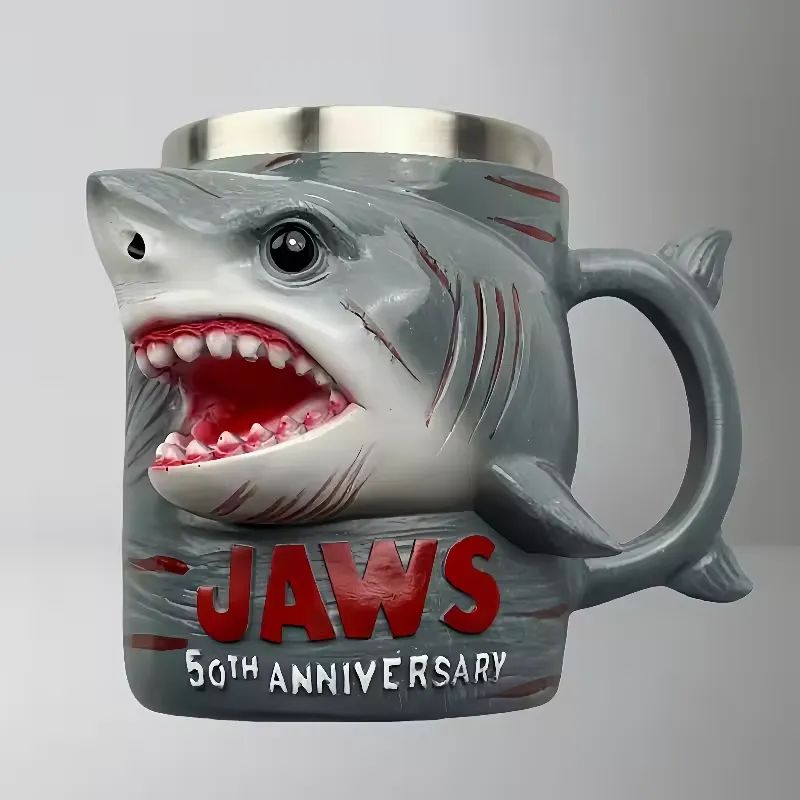 Jaws 50th Anniversary 3D Shape Coffee Mug Stainless Steel