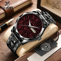 In Flames Black Alloy Roman Numeral Quartz Watch