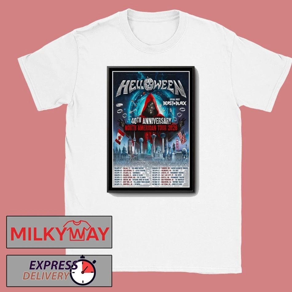 Helloween 40th Anniversary North American Tour 2026 Poster shirt