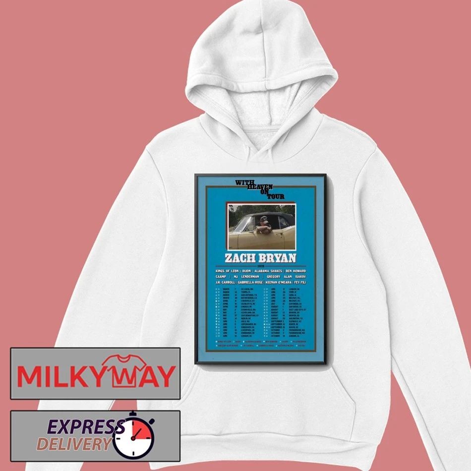 Zach Bryan With Heaven On 2026 Tour Poster shirt