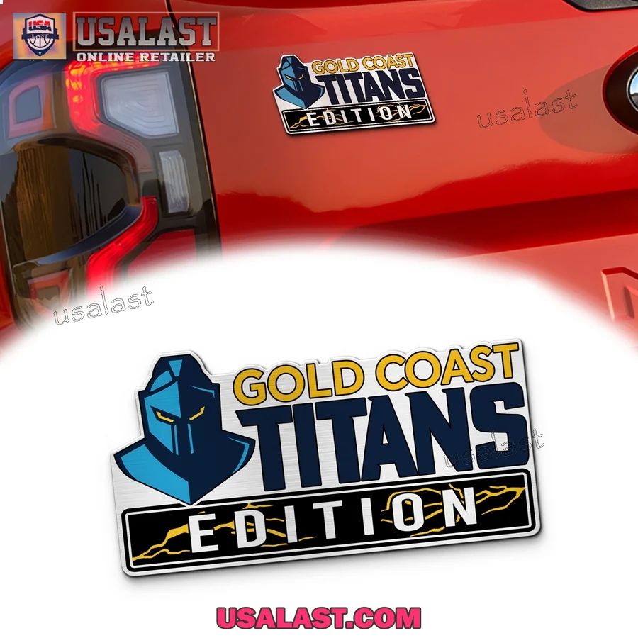 Gold Coast Titans Edition Custom 3D Car Badge Sticker