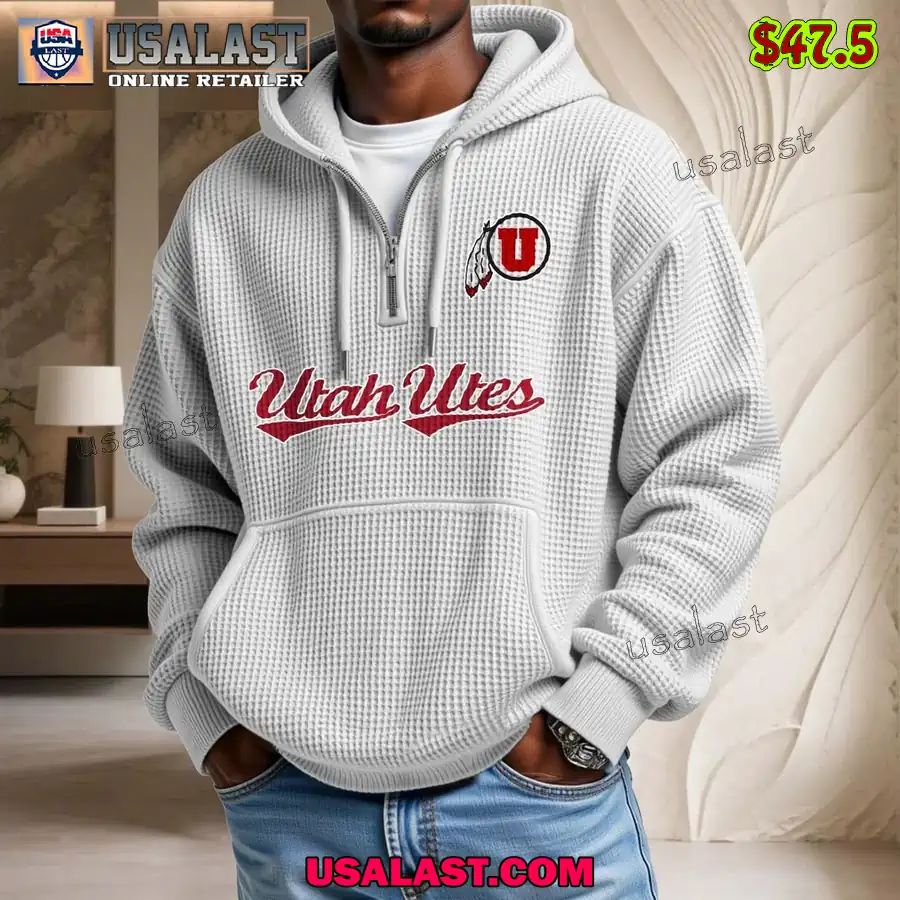Utah Utes Waffle Half Zip Hoodie