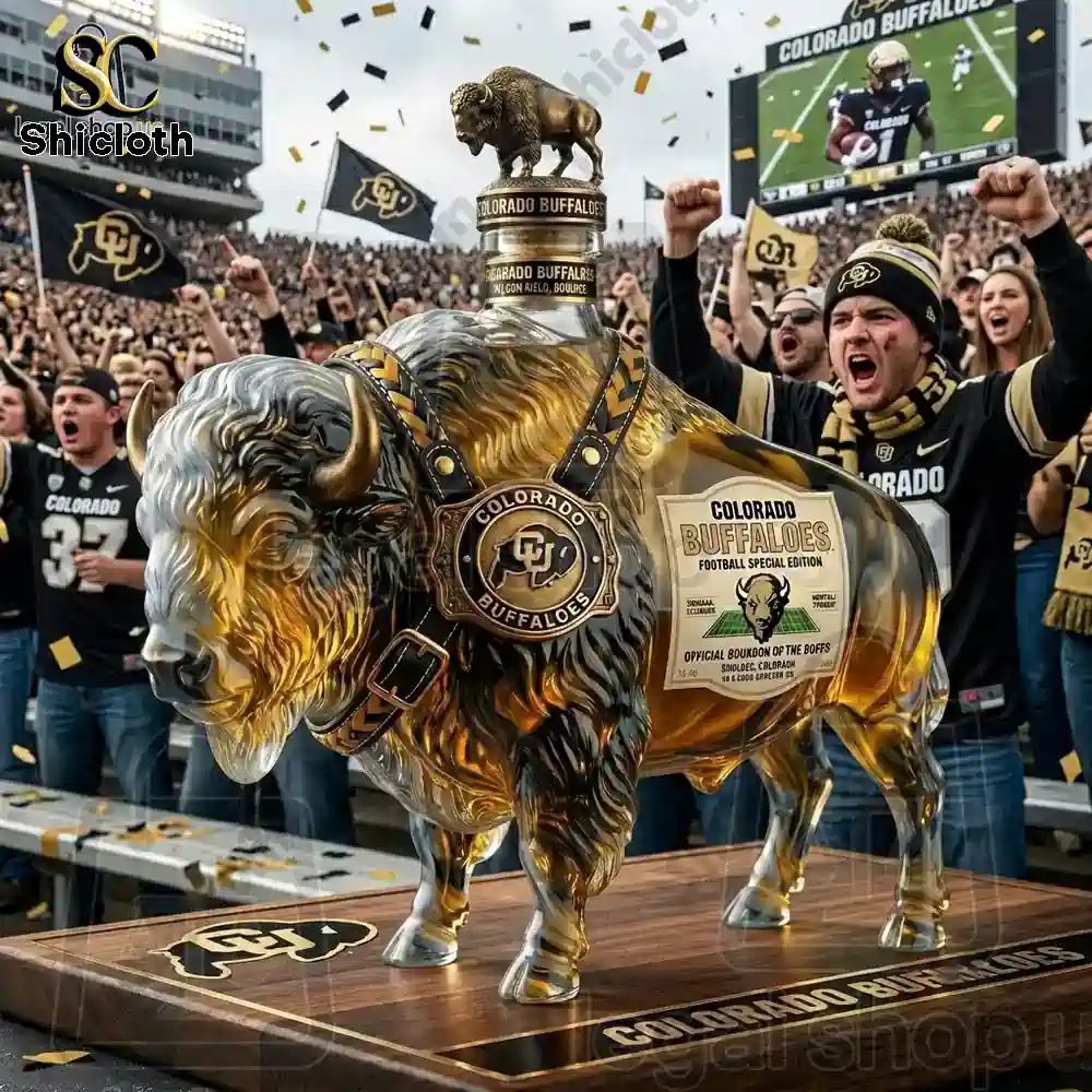 Colorado Buffaloes Football Bison Spirit Whiskey Bottle