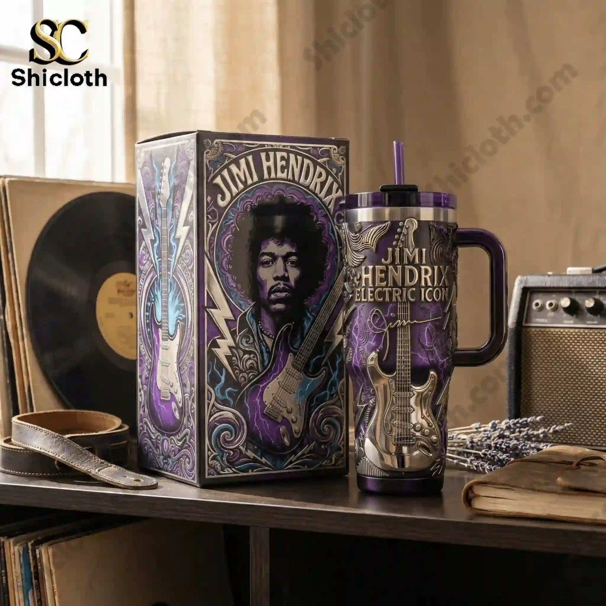 Jimi Hendrix Electric Icon 40oz Tumbler With Handle