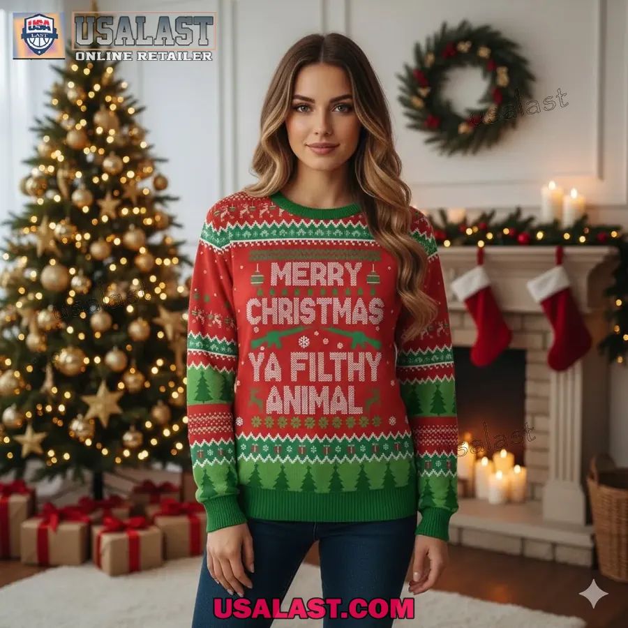 Merry Christmas Ya Filthy Animal Ugly Christmas Sweater