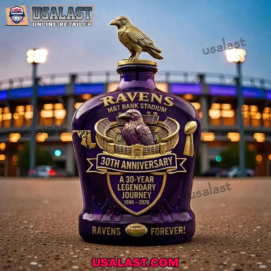 Baltimore Ravens 30th Anniversary Whiskey Decanter