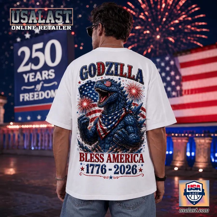 Godzilla Bless America 250th Anniversary 3D T-Shirt