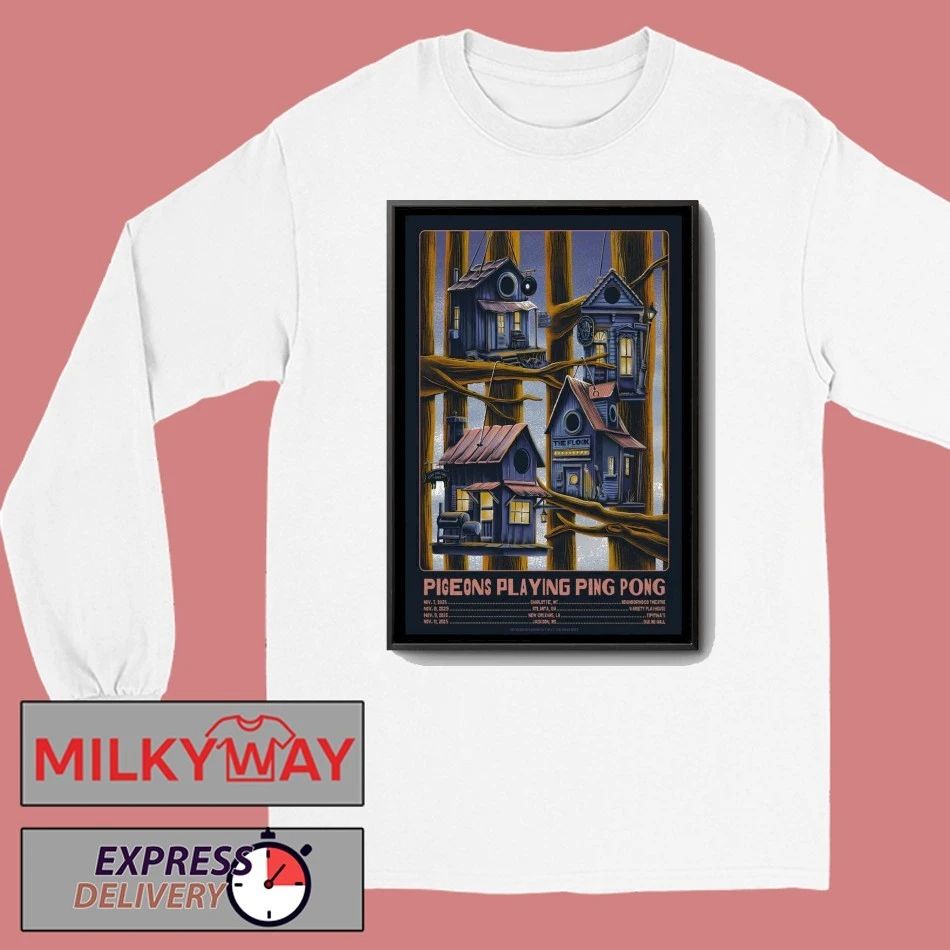 Pigeons Playing Ping Pong Tour Nov 2025 Poster shirt