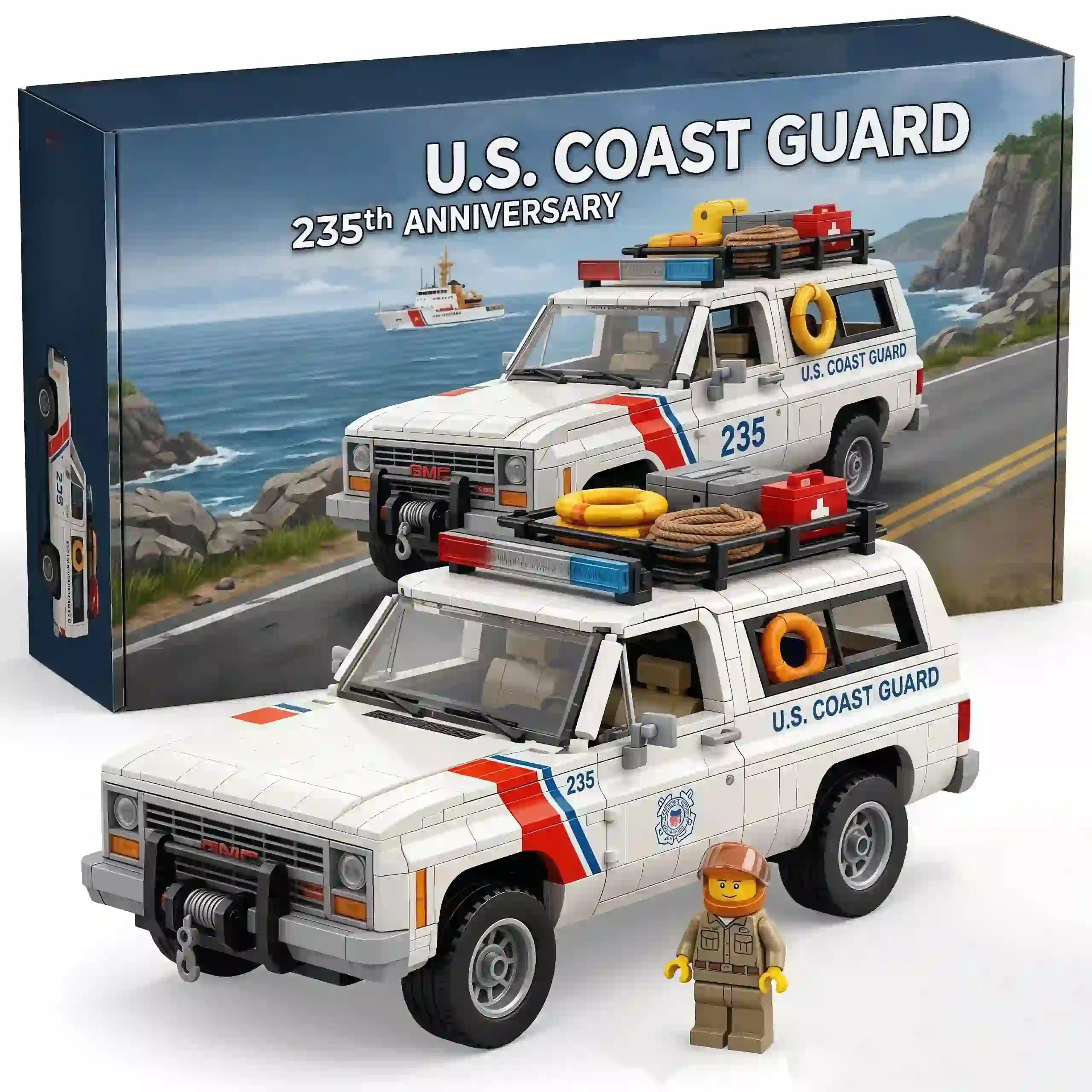 U.S. Coast Guard 235th Anniversary 1980s Utility Rescue Truck Building Brick Set