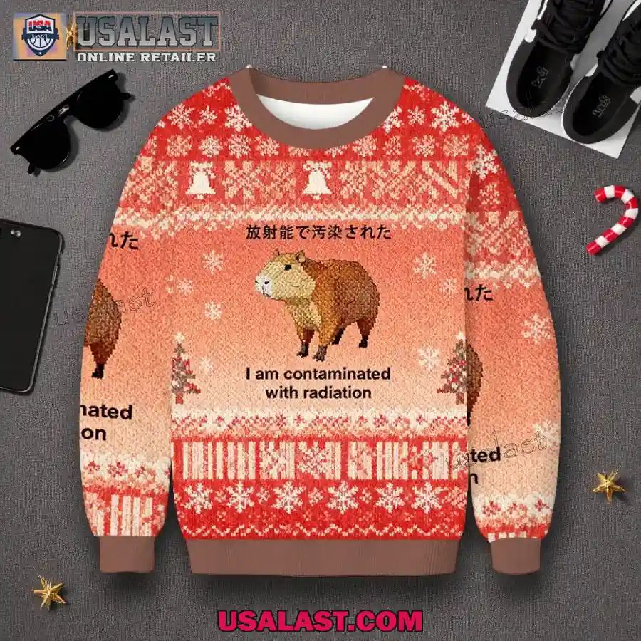 Capybara Contaminated By Radiation Christmas Ugly Sweater