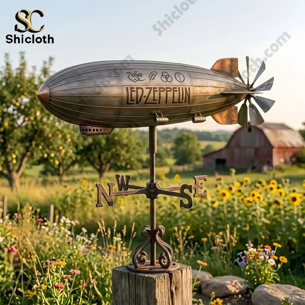 Legend Rock Band Led Zeppelin Blimp Wind Spinner For Garden