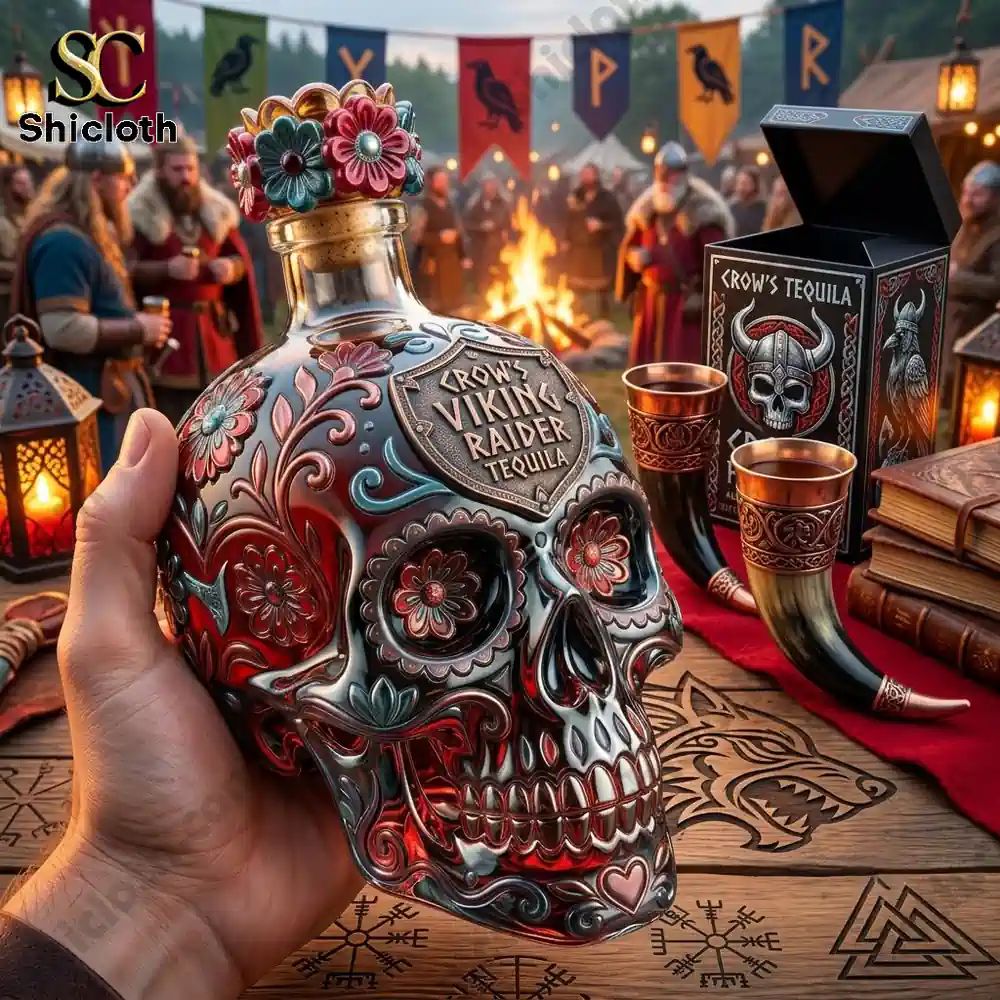 Crow’s Viking Raider Tequila Valhalla Edition Skull Bottle