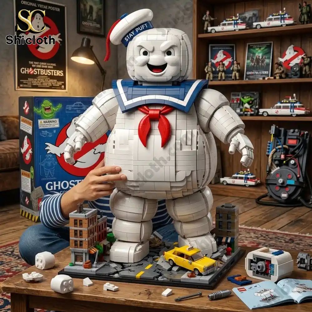 Ghostbusters Stay Puft Marshmallow Man Building Brick Set