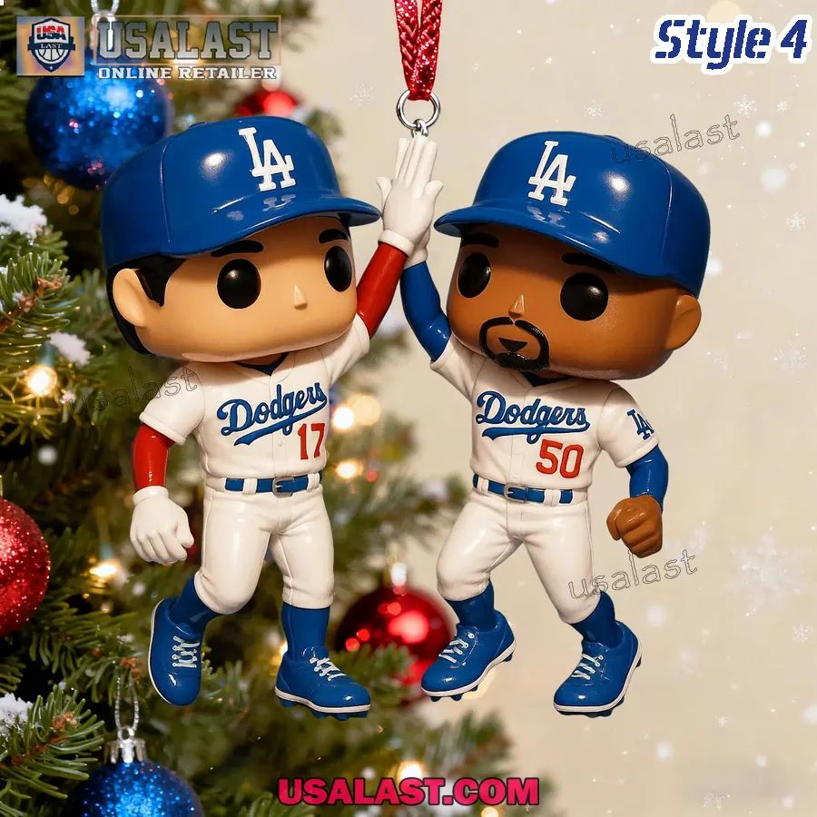 LA Dodgers 2025 MLB Championship Christmas Ornament
