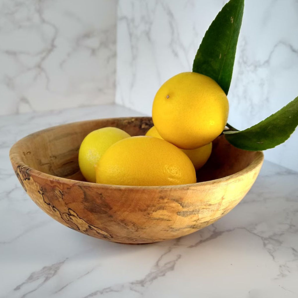 Hand-Turned Spalted Cypress Bowl – Uncommon Natural Beauty