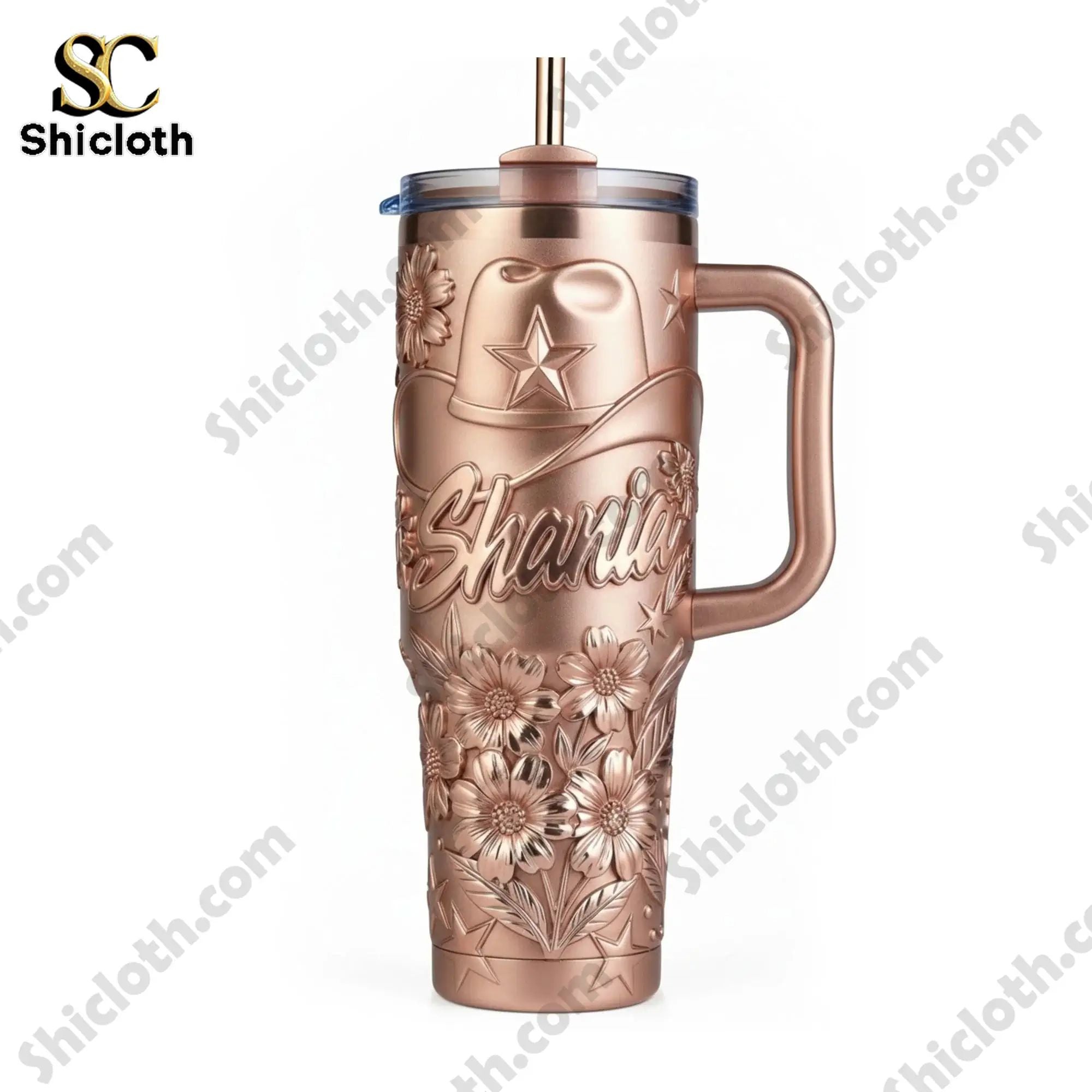 Shania Twain Pink Color 40oz Tumbler With Handle