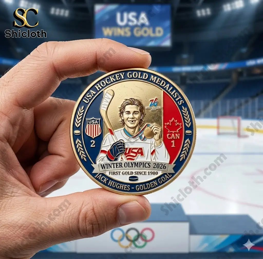 The ice hockey champions of the 25th Winter Olympics Commemorative Coin