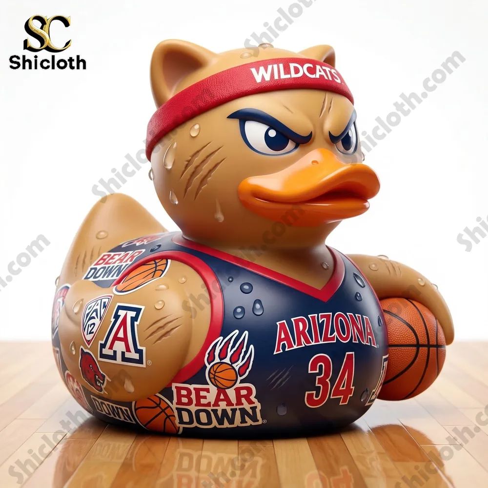 Arizona Wildcats Bear Down Basketball Resin Duck