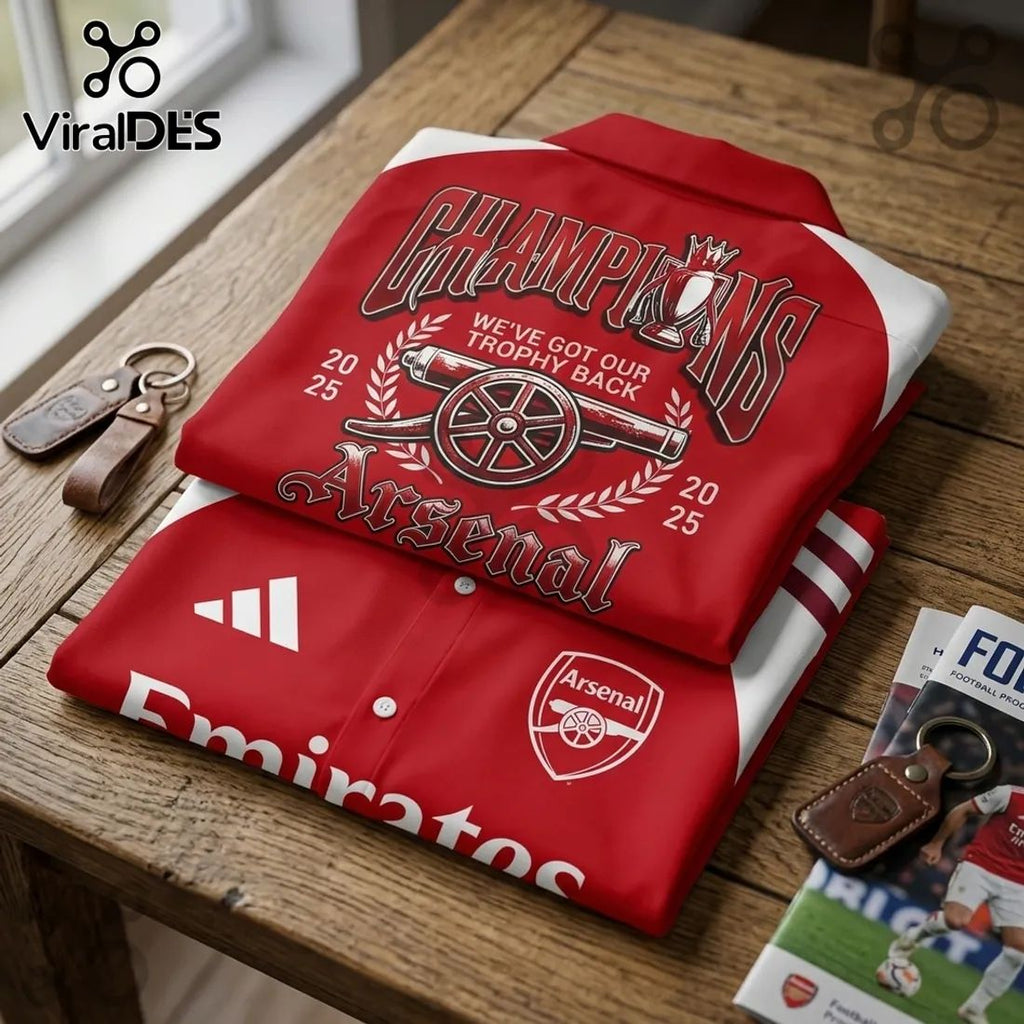Arsenal FC Premier League Champions 2025-26 Button-Down Shirt