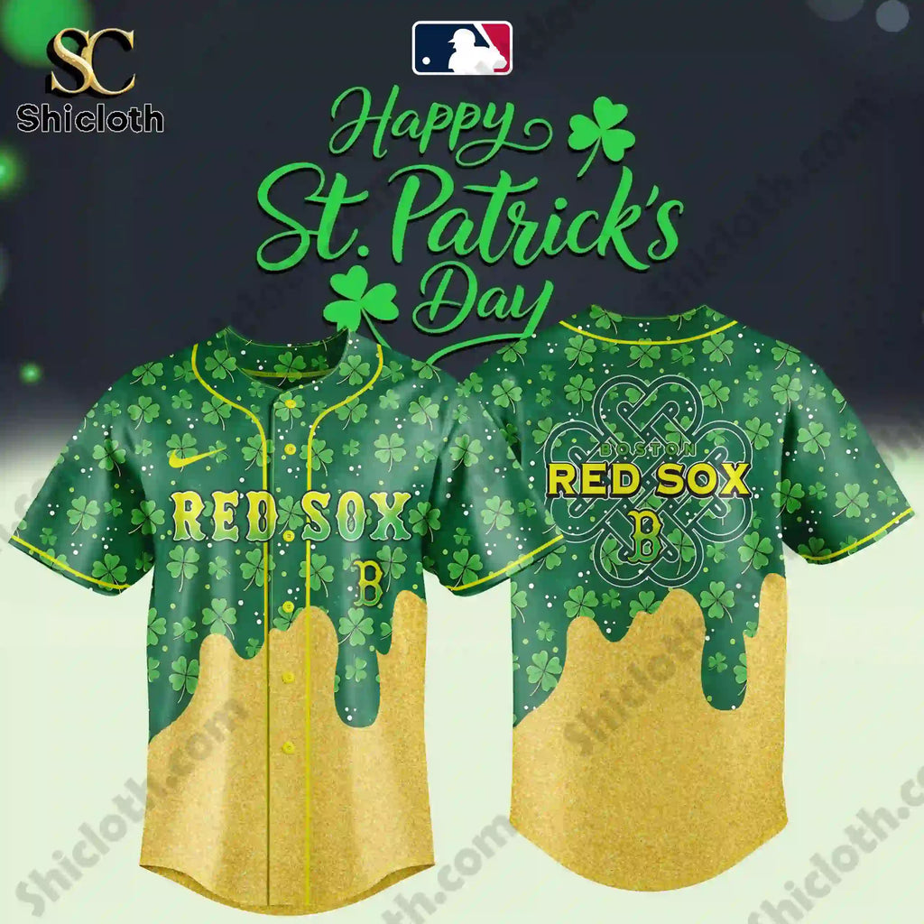 Boston Red Sox St. Patrick?s Day Jersey Lucky Gold Drip