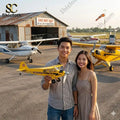 Piper Cub Vintage Metal Airplane Wind Spinner For Garden