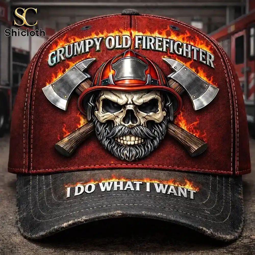 Grumpy Old Firefighters Club Retro Casual Cap Hat