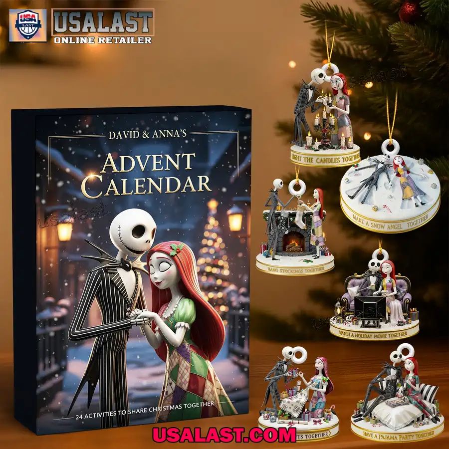 Personalized Jack And Sally Couple Advent Calendar Christmas Gift Box