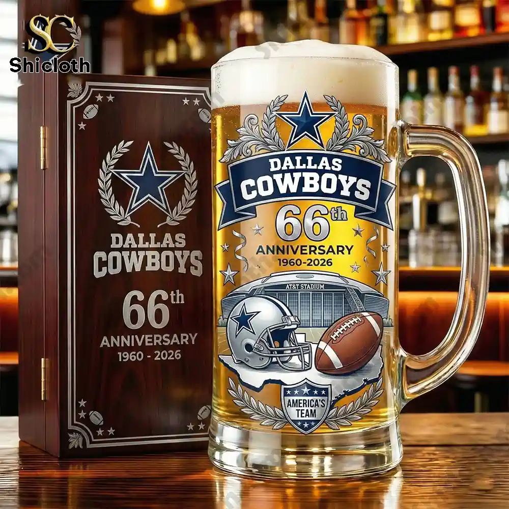 Dallas Cowboys Americas Team 66Th Anniversary Beer Glass