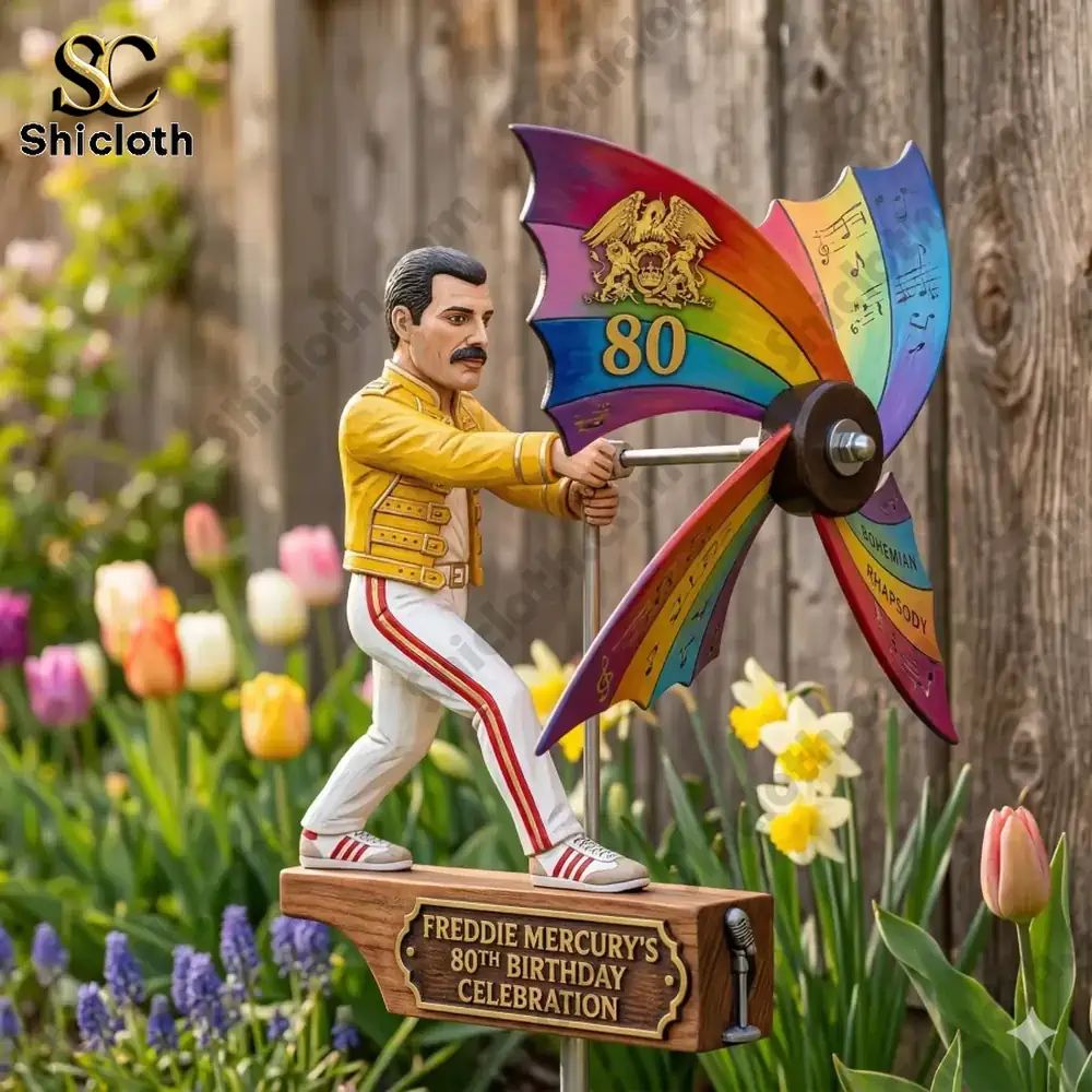 Freddie Mercury 80th Birthday Celebration Wind Spinner For Garden