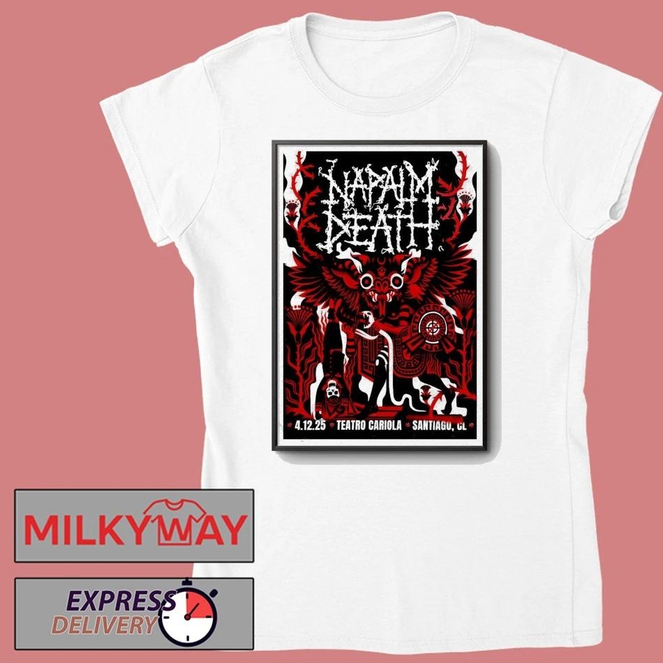 Napalm Death Teatro Cariola On Dec 4 2025 in Santiago Chile Poster shirt