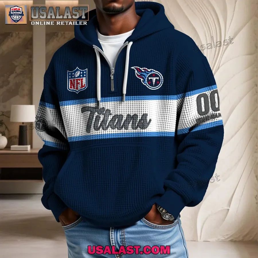 Tennessee Titans Waffle Half Zip Hoodie