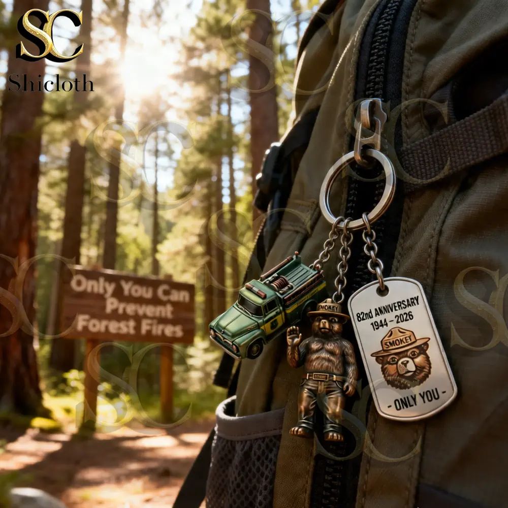 Smokey Bear 82nd Anniversary Commemorative Keychain