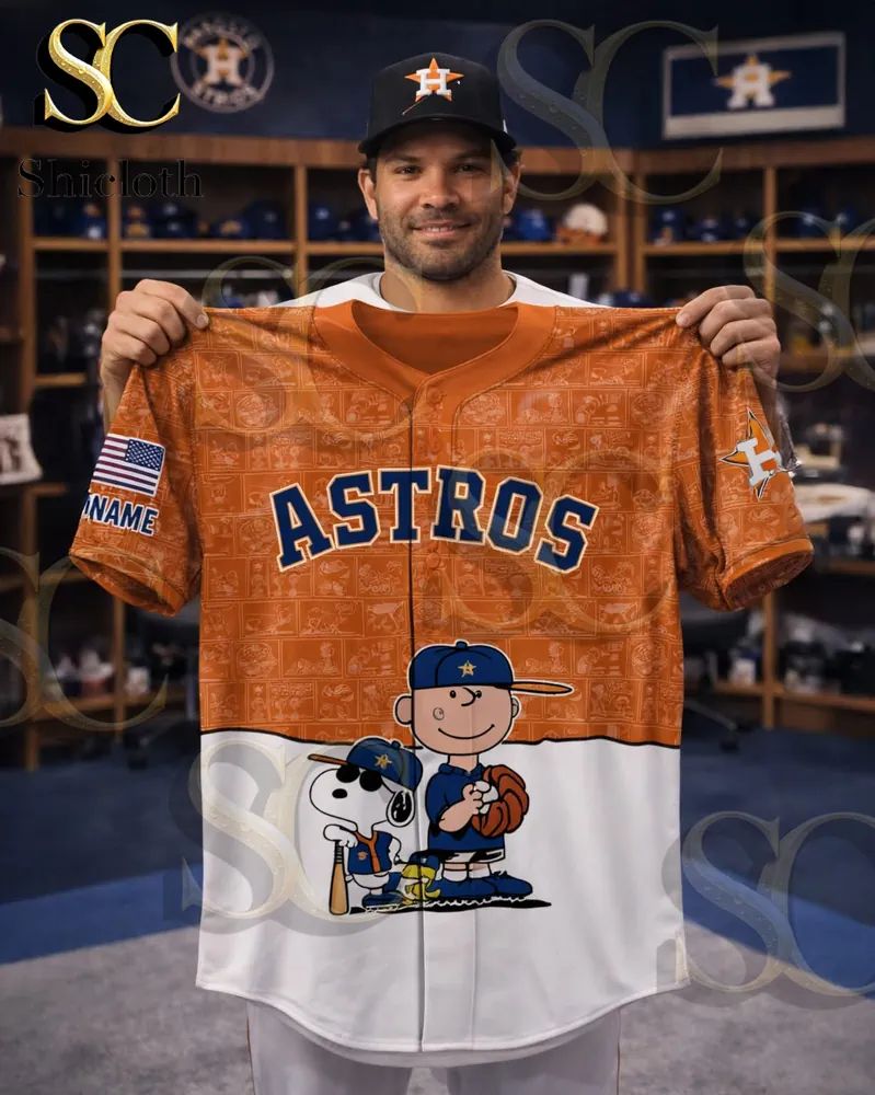Houston Astros Baseball x Peanuts Special Edition Baseball Jersey