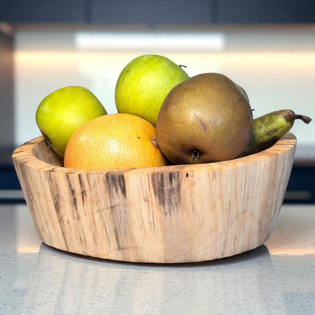 Rustic Spalted Birch Serving Bowl – Unique Natural Charm