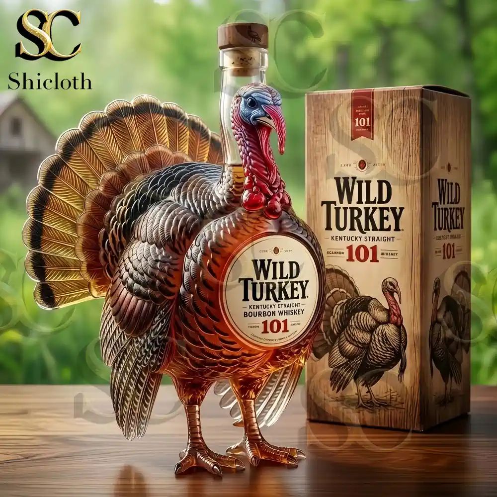 Wild Turkey 101 3D Sculpted Turkey Whiskey Bottle