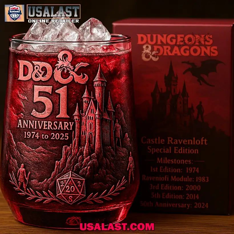 Dungeons & Dragons 51st Anniversary Wine Glass
