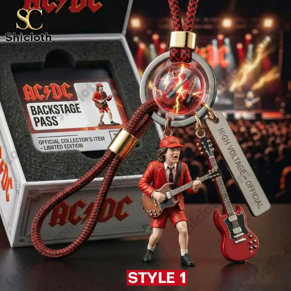 ACDC Angus Young Backstage Pass Acrylic Keychain