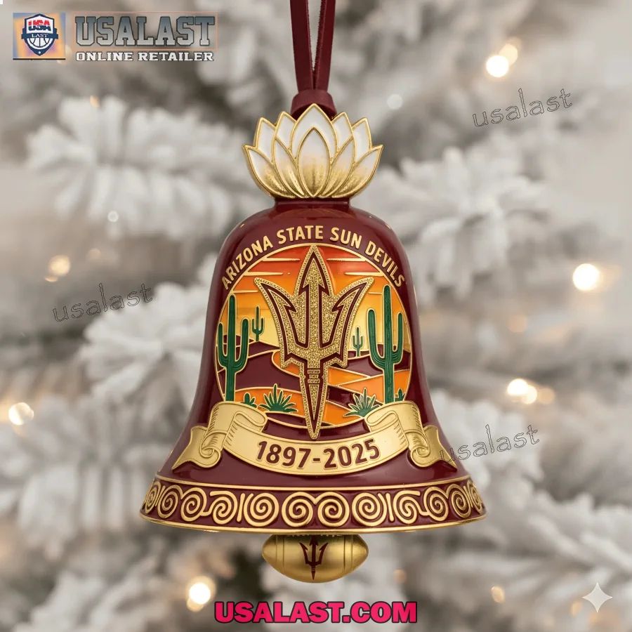 Arizona State Sun Devils 128th Anniversary Christmas Bell Ornament