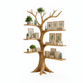 Handcrafted Corner Tree Bookshelf