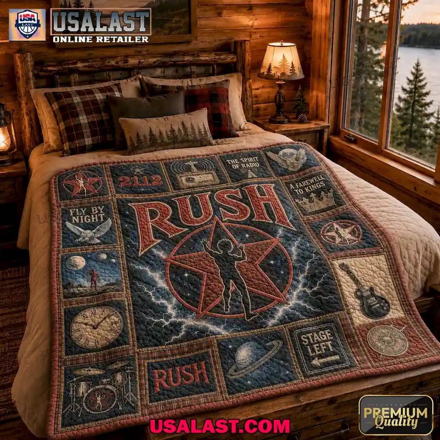 Rush Rock Band 2026 Trending Quilt Blanket