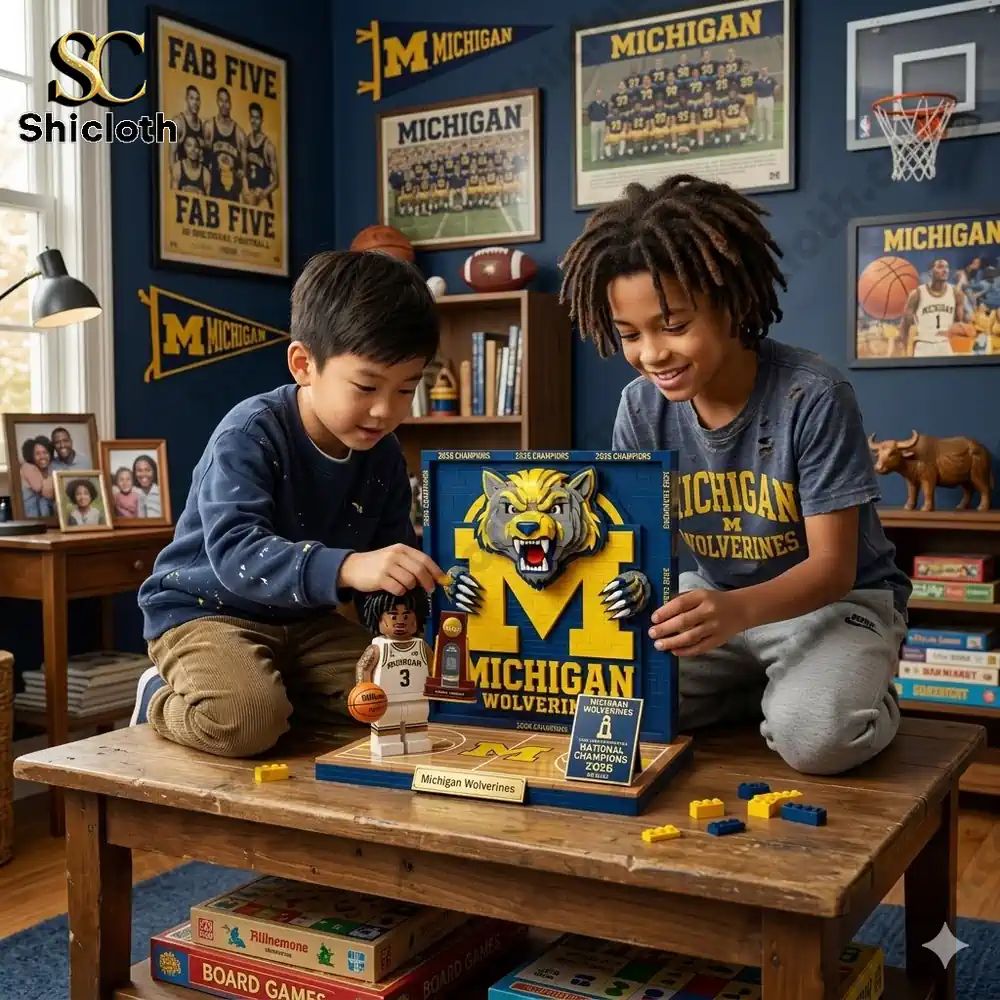 Michigan Wolverines 2026 National Champions Elliot Cadeau Building Brick Set