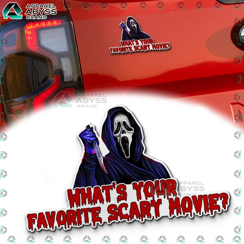 Ghostface Halloween Edition 3D Car Name Emblem Sticker