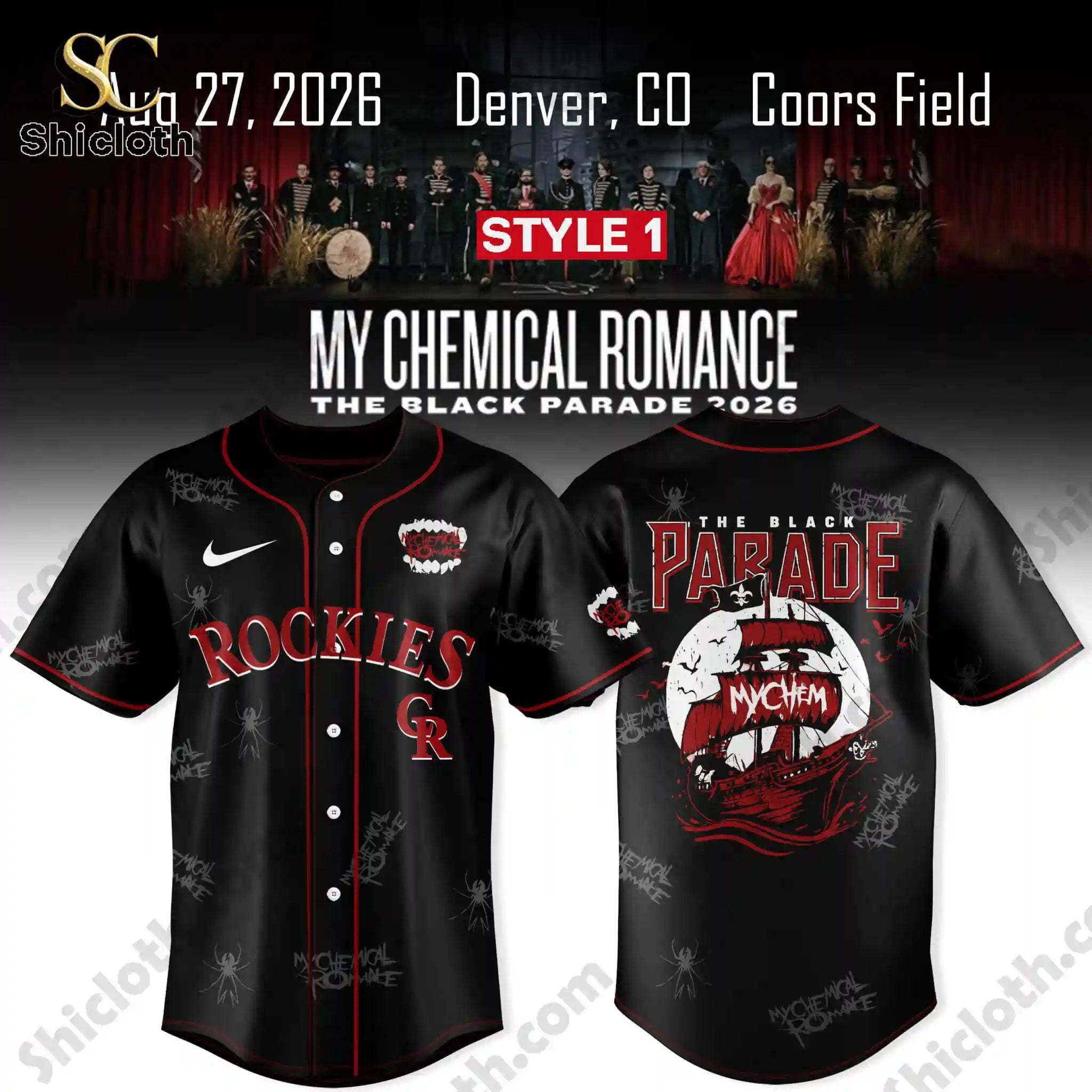 Colorado Rockies x My Chemical Romance The Black Parade 2026 Jersey
