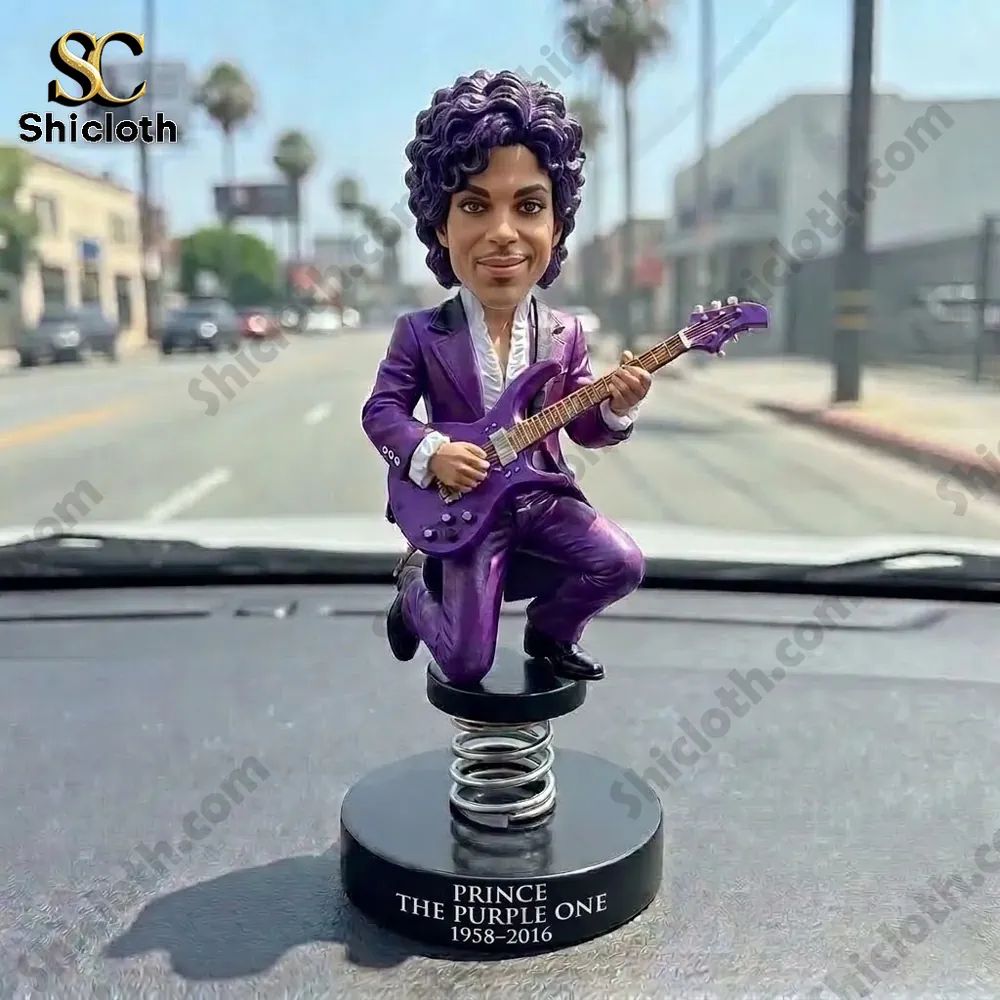Prince “The Purple One” Decor Car Dashboard Bobblehead