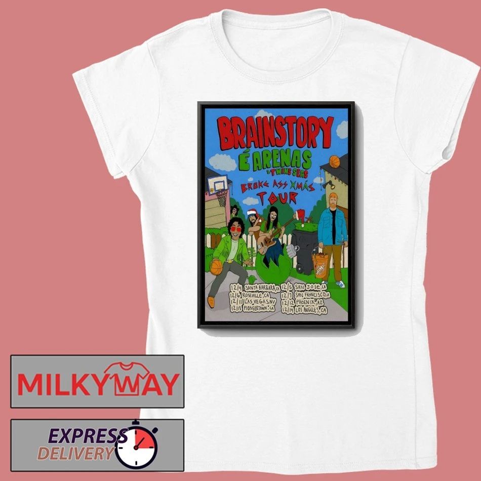 Poster Brainstory Broke Ass Xmas Tour 2025 shirt
